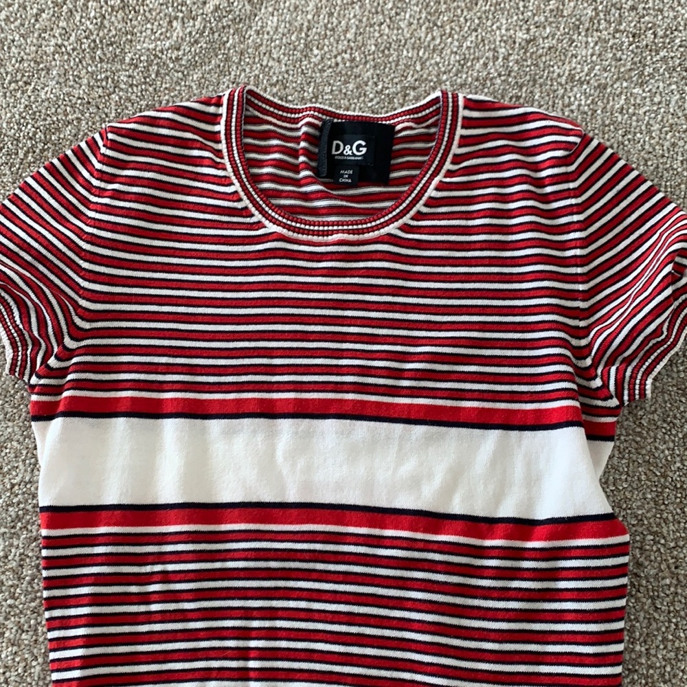 Red white and blue D&G shirt